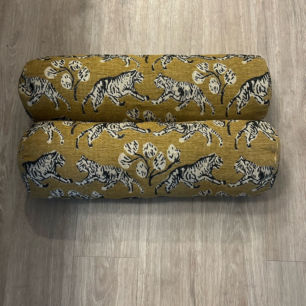 SOLD Lulu & Georgia Tiger Jacquard Bolster Pillows (Set of 2) – Sarah Sherman